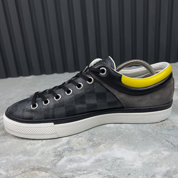 Louis Vuitton Twister Trainers Gray Damier Suede Canvas Leather 7 LV 8 US 41 EU - Picture 7 of 12